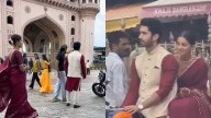 Videos: Ananya Panday shoots at Charminar, crowd goes gaga