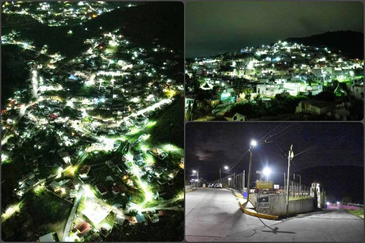 Luminarias renovadas en el barrio La Camelia con más de 3 mil metros de cable aéreo