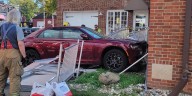 Mason library closed after car crashes into building