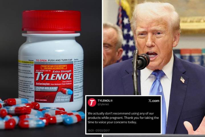 White House reposts Tylenol's own old tweet warning against pregnancy use