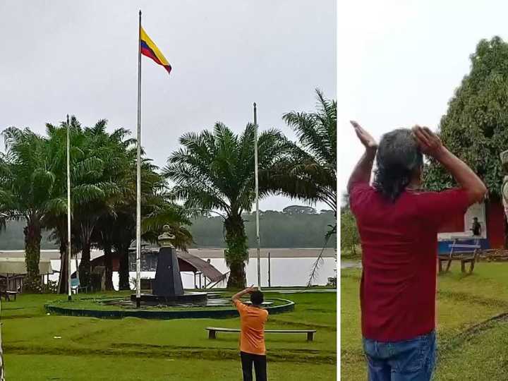Otra bandera de Colombia apareció izada en Putumayo, Loreto