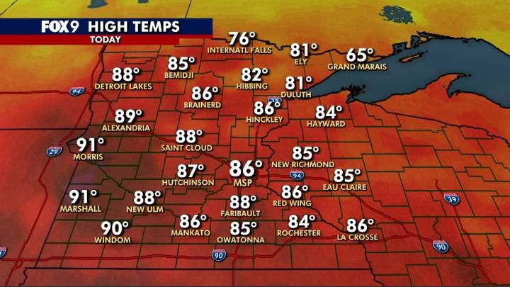 MN weather: How warm did it get on Monday in Minnesota?