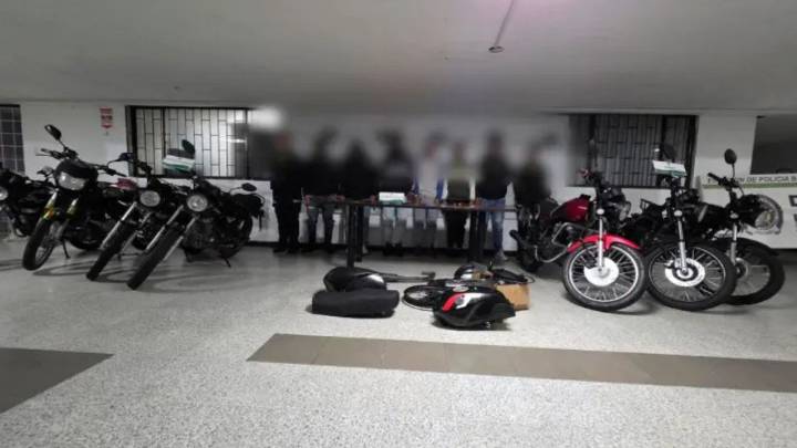 Duro golpe al robo de motos en Bogotá: Capturan a seis de una banda y recuperan siete vehículos