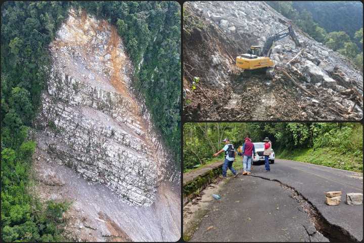 Derrumbe en cerro de la Sierra Gorda de Hidalgo fue de más de 15 mil metros cúbicos