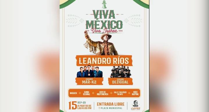 Tendrán en Juárez noche patria con música de Leandro Ríos