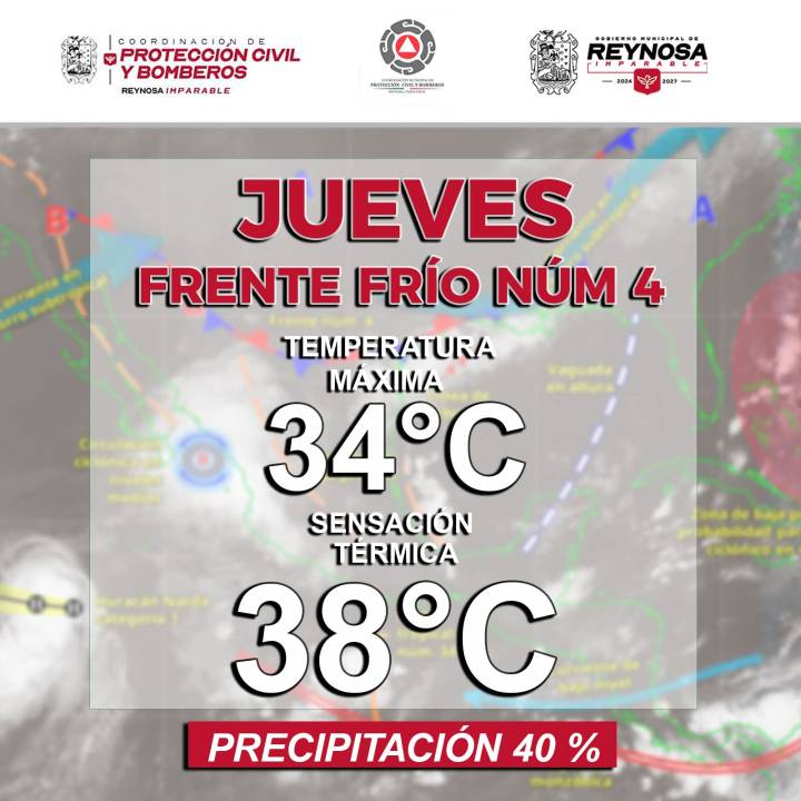 Persistirán lluvias en Reynosa, hoy jueves 25 de septiembre