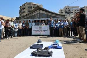 International media protest over journalist deaths in Gaza