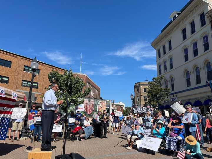 200 attend Labor Day protest of Trump administration in downtown Bangor