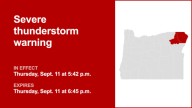 Walnut-sized hail expected with thunderstorms in Union and Wallowa counties Thursday