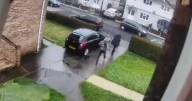 Doorbell cam captures horror moment man pounces from bushes to slash ex's throat