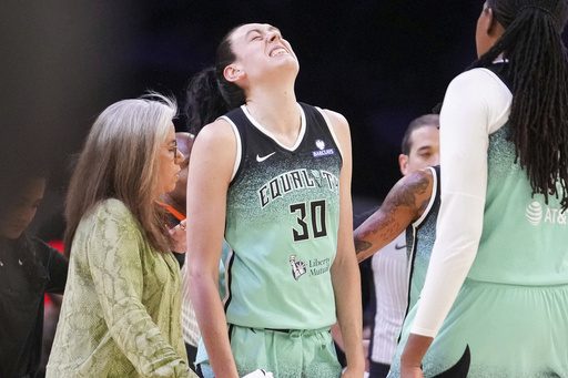 Breanna Stewart has MRI on her left knee, injured in Game 1 win, AP source says