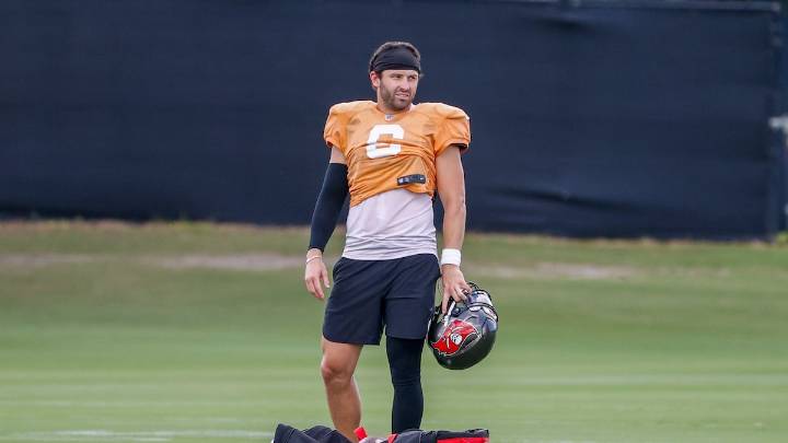 Bucs WR Chris Godwin doesn’t practice, QB Baker Mayfield is limited