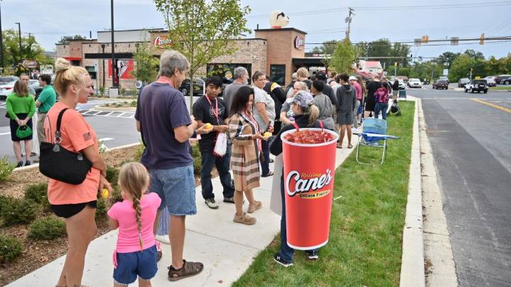 Hundreds celebrate the grand opening of Harford County’s first Raising Cane’s