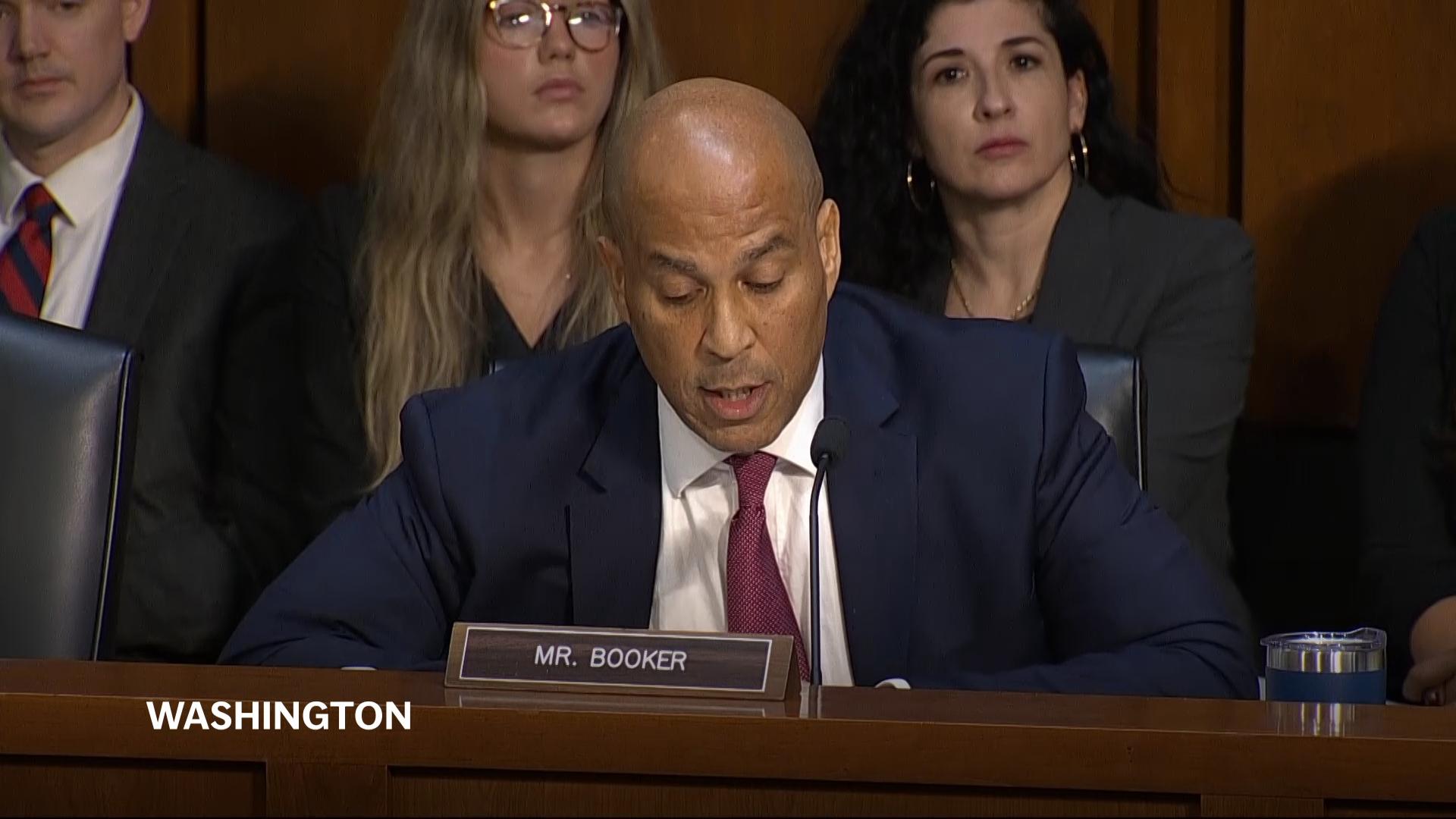 FBI’s Patel and Sen. Booker shout over each other at oversight hearing