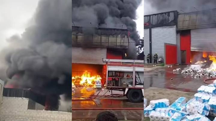 Incendio dejó pérdidas casi totales en papelera de Berazategui