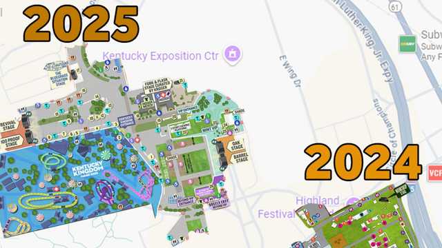 MAP | Overlay shows just how different Bourbon and Beyond layout is this year