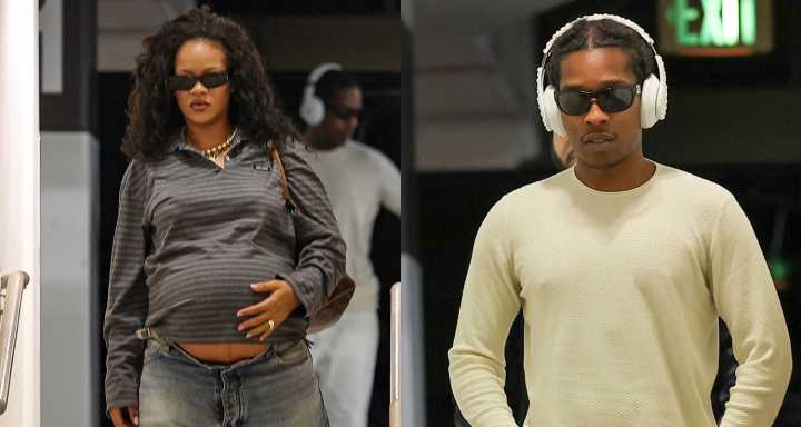 Rihanna Cradles Pregnant Belly While Running Errands with A$AP Rocky in L.A. | ASAP Rocky, Pregnant Celebrities, Rihanna