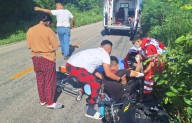 Motociclista resulta lesionado tras accidente carretero