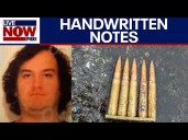 Handwritten notes from Dallas ICE shooter