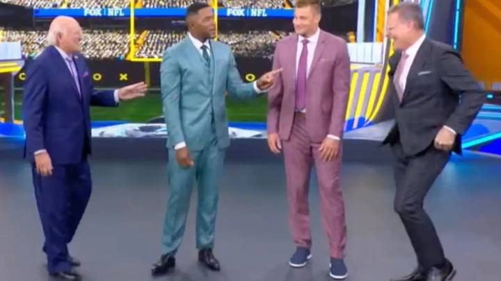 Michael Strahan stares down Howie Long live on Fox NFL Sunday after being mocked over game picks
