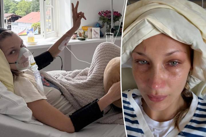 Bella Hadid posts alarming pics from hospital bed