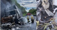 Conductor murió atrapado en su vehículo en llamas tras choque en Pereira