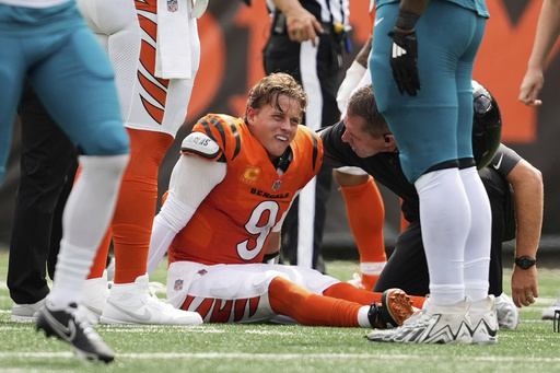 Bengals QB Joe Burrow leaves game with left ankle injury during 2nd quarter against Jaguars