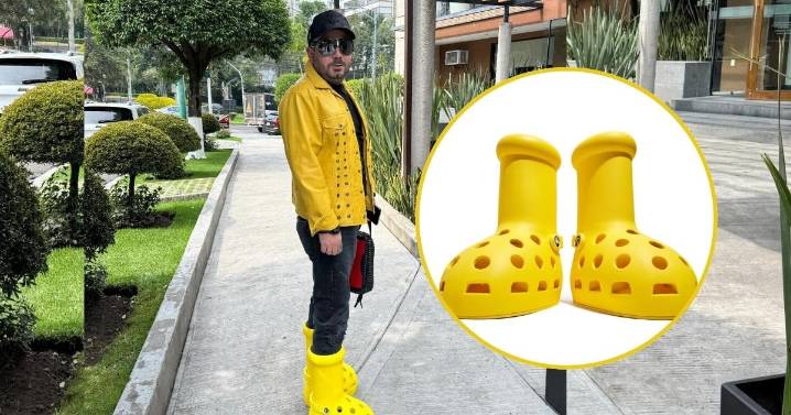 José Eduardo Derbez desata críticas por sus botas amarillas MSCHF x Crocs  ¿Cuánto cuestan?
