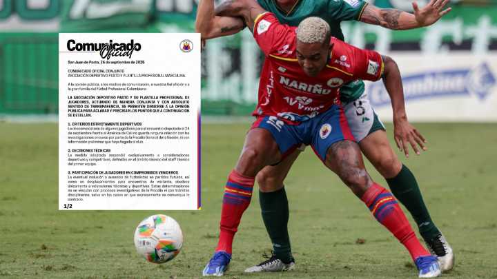 ¿Reversa en el Deportivo Pasto? El club y la plantilla emitieron comunicado sobre sospecha de amaño de partidos