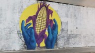 Huejutla: Jóvenes inician mural en pared de puente vehicular