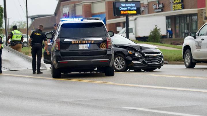 'Reckless driving and rain don't mix' | Kent Co. Sheriff's Deputy cruiser struck on Alpine Ave.