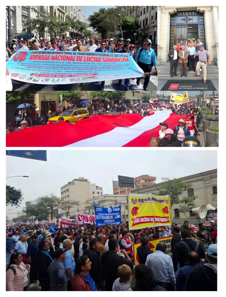 Trabajadores estatales marchan al Congreso por aprobación de modificatoria del D.L 1666