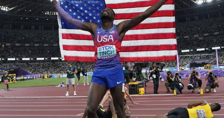 American Cordell Tinch goes from the 'couch' to gold medalist in the track and field worlds