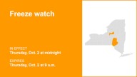 Freeze watch issued for Oneida County for Thursday
