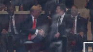 Donald Trump se hizo presente en el multitudinario funeral de Charlie Kirk en estadio lleno