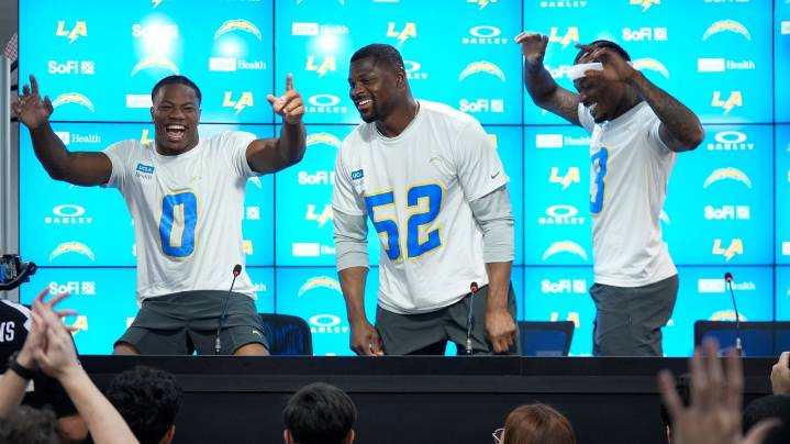 Chargers coach Jim Harbaugh say he's excited about the opportunity to play on 'a world stage'