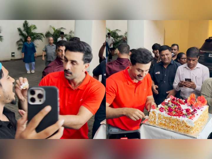 Ranbir Kapoor celebrates 43rd birthday with paps, cuts cake on
