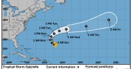 Tropical Storm Gabrielle expected to become 2nd Atlantic hurricane of the season