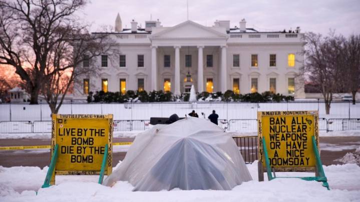 Trump orders takedown of longtime protest tent at White House