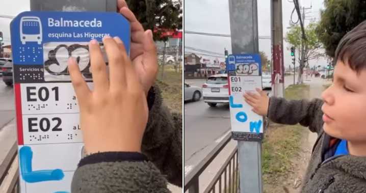 "Está mal hecho": Niño con discapacidad visual denuncia malas condiciones de letreros en Braille
