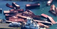 Several cargo containers spill off ship into Port of Long Beach