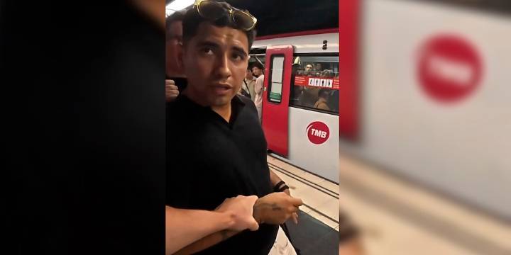 Sorprendieron a un argentino robando en una estación de subte de Barcelona: la reacción del influencer que lo grabó
