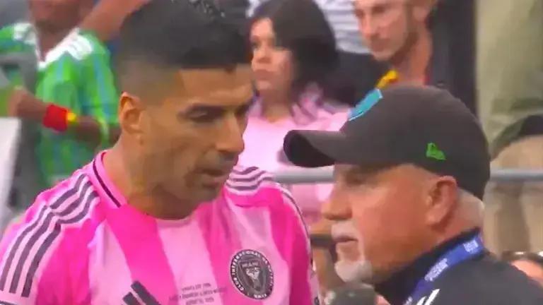 Luis Suárez se disculpa tras escupir a rival en la final de la Leagues Cup