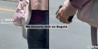 “Me encanta vivir en Bogotá...” Usuario graba a una mujer esperando un bus, con un arma de defensa personal en la mano