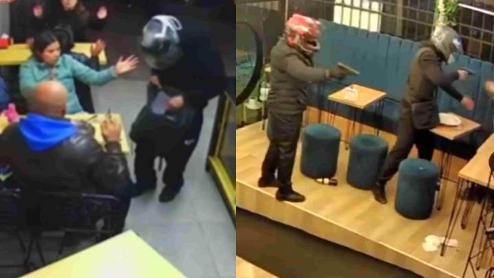 Violento robo en restaurante de Bogotá quedó grabado en video; una clienta resultó lesionada