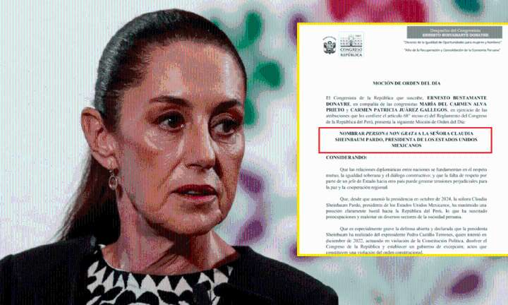 Declaran como persona no grata a presidenta de México, Claudia Sheinbaum, en el Perú