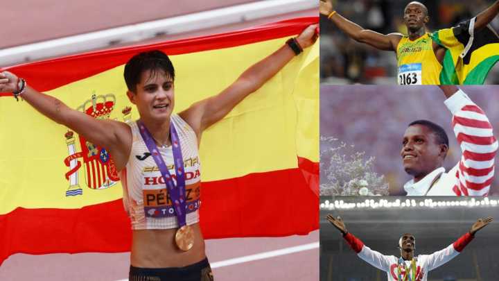 María Pérez se sienta en la misma mesa que Carl Lewis, Usain Bolt y Mo Farah