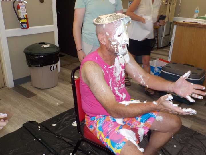Pie-in-the-sky fundraising effort results in pies to the face