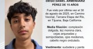 Se busca a Diego Daniel Armendáriz Pérez de 15 años
