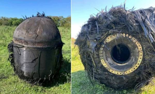 Removieron la chatarra espacial hallada en un campo de Chaco: de qué se trata